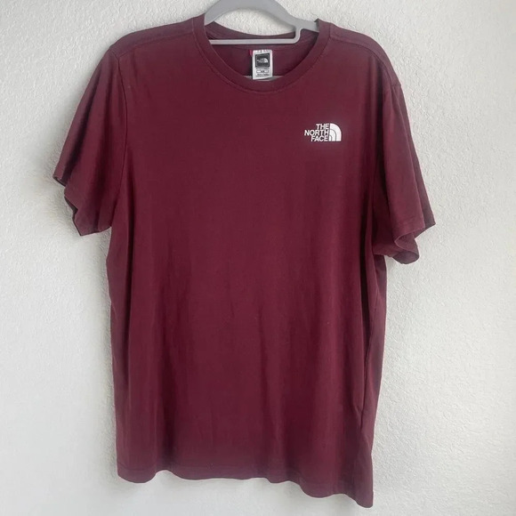 The North Face Mens Medium Shirt Mens North Face Logo Graphic Tee Mens Burgundy - Picture 1 of 5